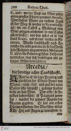 Arcadia/ die heutige achte Landschafft