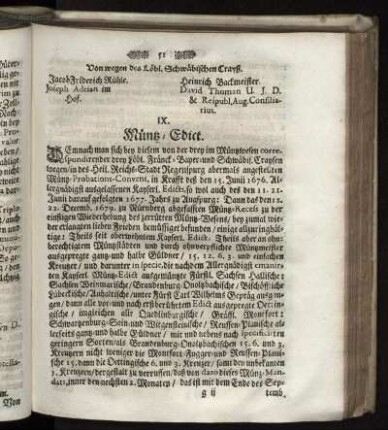 IX. Müntz-Edict