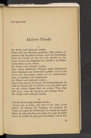 Aktiver Friede