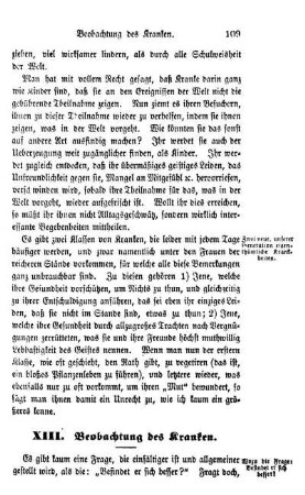 XIII. Beobachtung des Kranken.