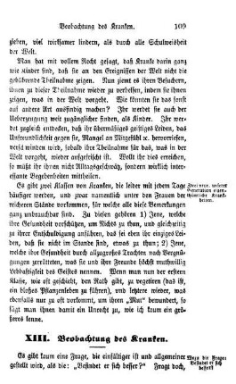 XIII. Beobachtung des Kranken.
