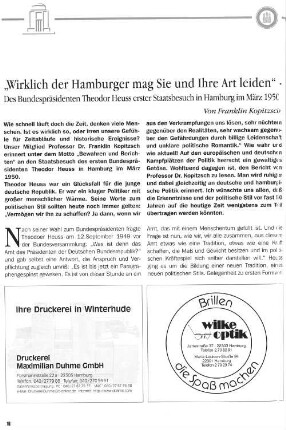 "Wirklich der Hamburger mag Sie und Ihre Art leiden"
