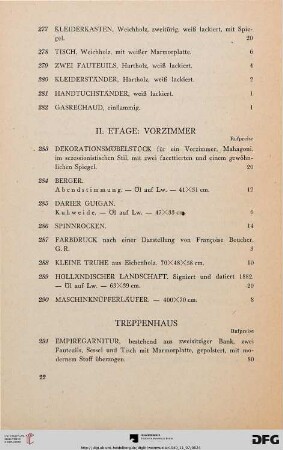 II. Etage: Vorzimmer (Nr. 283-290)