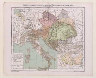 Territoriale Entwicklung Österreich-Ungarn's in der neueren Zeit.