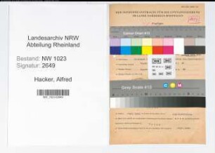Entnazifizierung Alfred Hacker , geb. 20.08.1903 (Arbeiter)