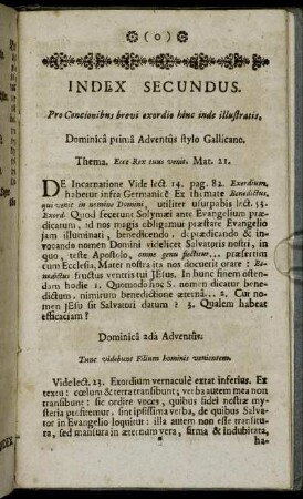 Index Secundus.