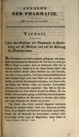 Annalen der Pharmacie, 13. 1835