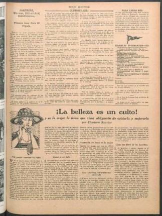 ¡La belleza es un cultu! : y es la mujer la única que tiene obligación de cuidarla y mejorarla