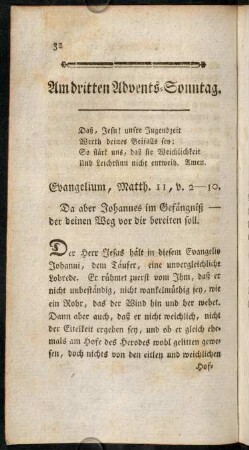 32-44, Am dritten Advents-Sonntag.