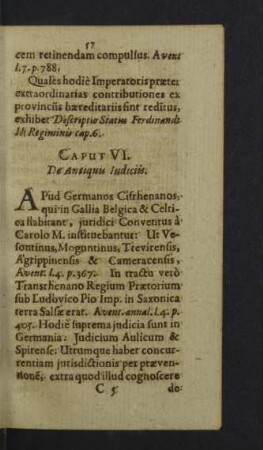 Caput VI. De Antiquis Iudiciis.