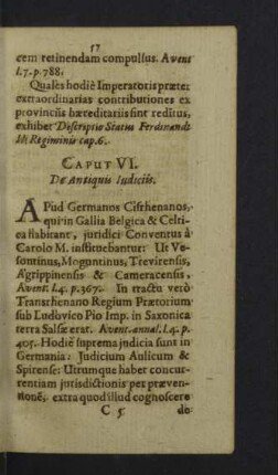 Caput VI. De Antiquis Iudiciis.
