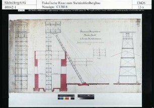 Gersdorfer Steinkohlenbauverein, Merkur-Schacht, schmiedeeisernes Fördergerüst