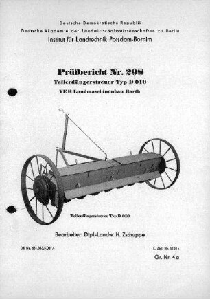 Tellerdüngerstreuer, Typ D 010