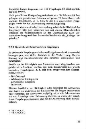 2.2.8 Kontrolle der beantworteten Fragebogen