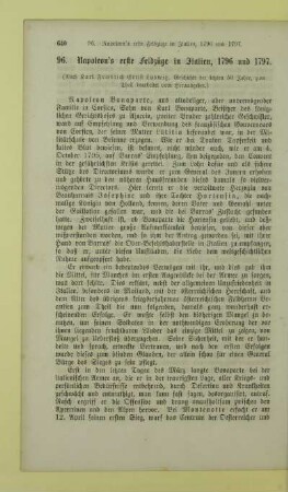 96. Napoleon's erste Feldzüge in Italien, 1796 und 1797