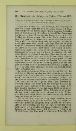 96. Napoleon's erste Feldzüge in Italien, 1796 und 1797