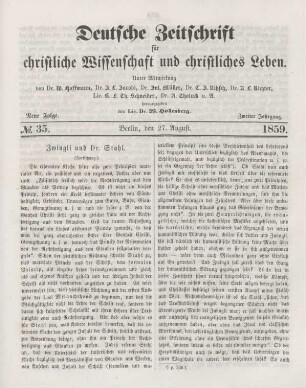 273-278 Zwingli und Dr. Stahl : Fortsetzung
