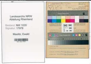 Entnazifizierung Ewald Maulitz , geb. 12.05.1919 (Steiger)