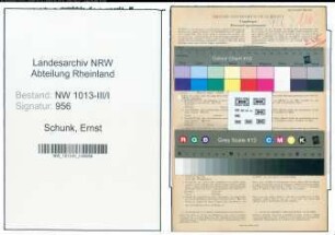 Entnazifizierung Ernst Schunk , geb. 20.04.1893 (Dreher)