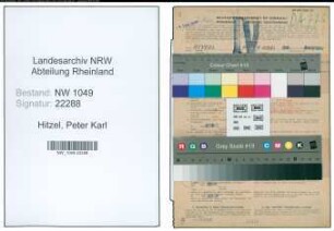 Entnazifizierung Peter Karl Hitzel , geb. 13.04.1888 (Gewerbeoberlehrer)