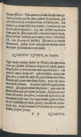Quaestio Quinta ...