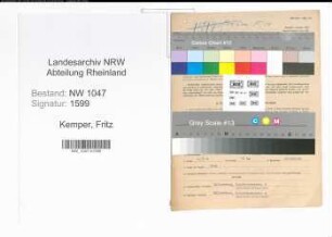 Entnazifizierung Fritz Kemper , geb. 21.01.1883 (Postbeamter)