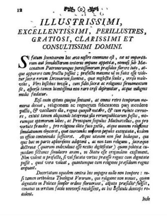 Illustrissimi, Excellentissimi, Perillustres, Gratiosi, Clarissimi Et Consultissimi Domini