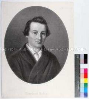 Nachstich eines Porträts des jungen Schriftstellers Heinrich Heine nach einem Gemälde von Isidor Poper (1843/1844)