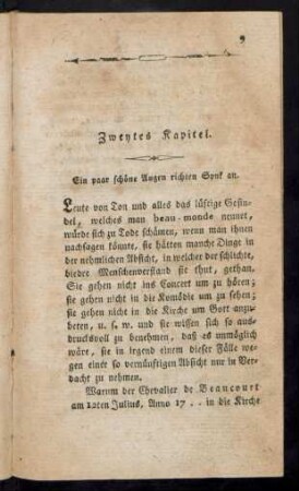 Zweytes Kapitel. Ein paar schöne Augen richten Spuk an.