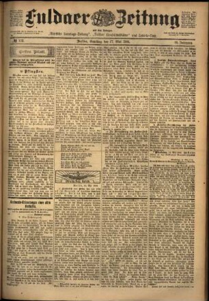 Erste Ausgabe vom Samstag, den 17. Mai 1902.
