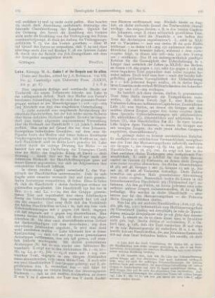 165-167 [Rezension] Lake, Kirsopp, Codex 1 of the Gospel and its allies