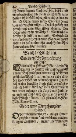 Beicht-Büchlein.