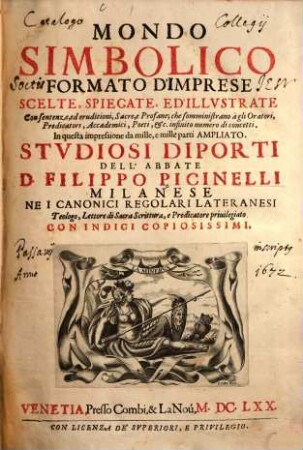 Mondo simbolico : formato d'imprese scelte, spiegate e d'illustrate ...