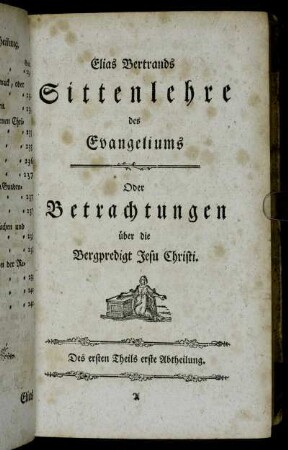 Des ersten Theils erste Abtheilung.