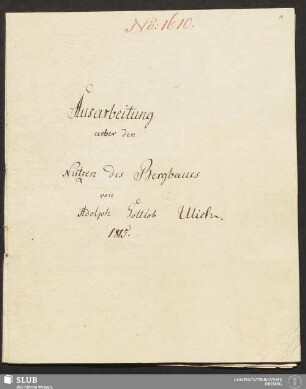 Ausarbeitung ueber den Nutzen des Bergbaues - 18.6282 8.