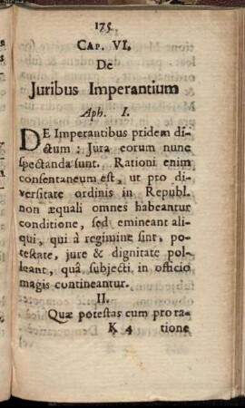 Cap. VI. De Juribus Imperantium.