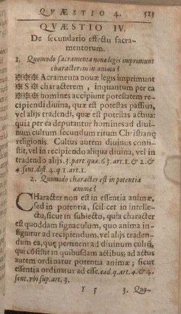Qvaestio IV. De secundario effectu sacramentorum.