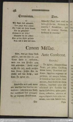 Canon Missae. Ante Consecrat.