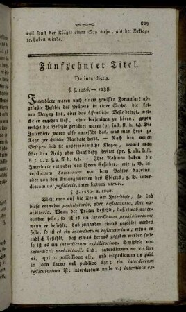Fünfzehnter Titel. De interdictis.