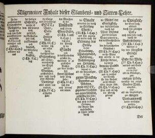 Allgemeiner Inhalt dieser Glaubens- und Sitten-Lehre