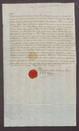 Procuratorium des Franz Karl Ludwig von Kerpen für Engelbert Hepp.