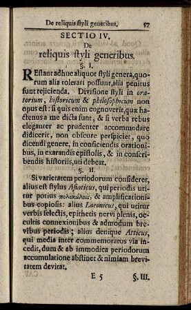 Sectio IV. De reliquis styli generibus