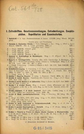 Antiquariats-Katalog. 28. [ca. 1895]