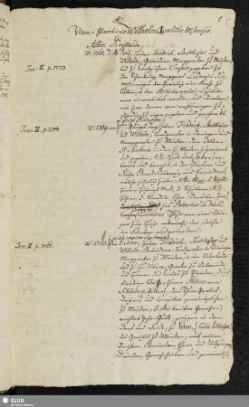 Ad Vitam Marchionis Wilhelmi I. coclitis Misnensis, Ex Albini Registranda.