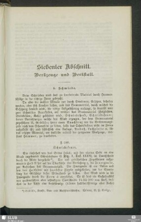 Siebenter Abschnitt. Werkzeuge und Werkstatt