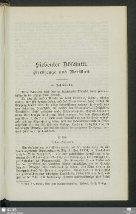 Siebenter Abschnitt. Werkzeuge und Werkstatt