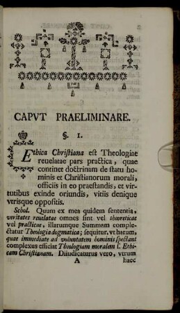 Caput praeliminare.