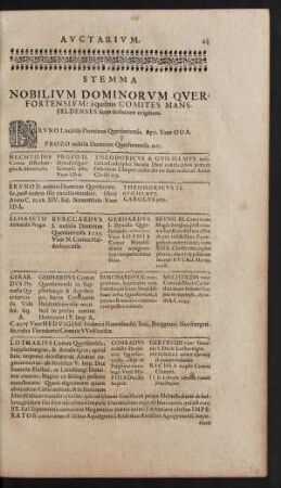 Stemma Nobilium Dominorum Querfortensium: à quibus Comites Mansfeldenses suam deducunt originem.