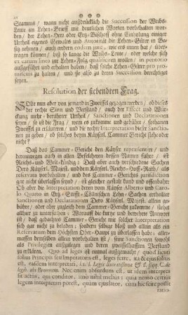 Resolution der siebendten Frag.