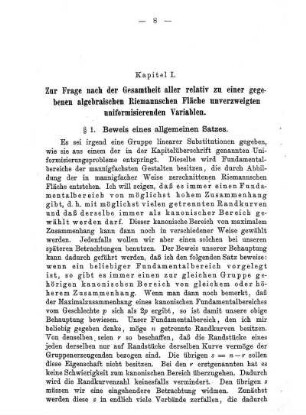 § 1. Beweis eines allgemeinen Satzes
